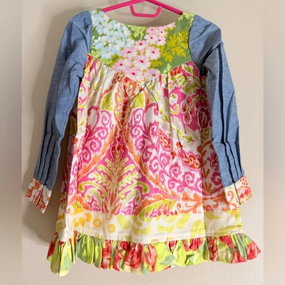 Sweet Honey Rare Multi‎ Garden Tunic Dress Made in USA Size 3T - Picture 4 of 6